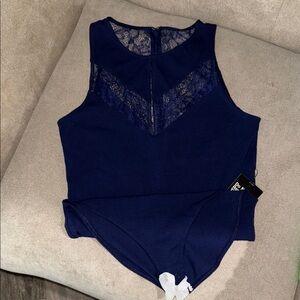 Navy Blue Lace Bodysuit